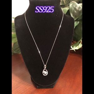Sterling silver diamond pendent